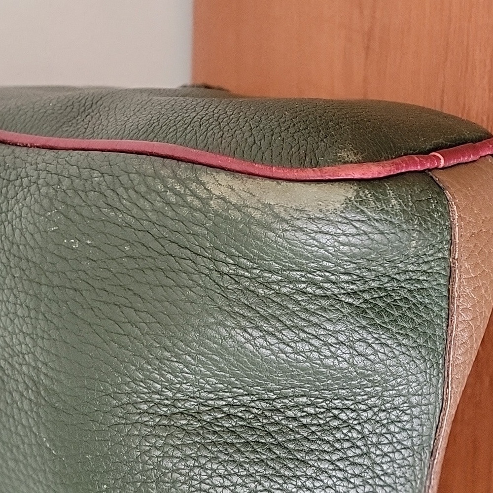 Dooney & Bourke Vintage Teton Drawstring Bucket Bag Green Drawstring - Picture 5 of 14